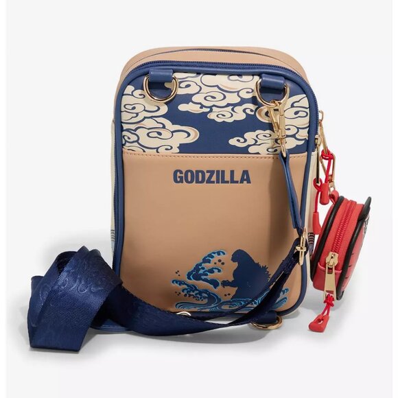 Godzilla Sea Storm Tonal Crossbody Bag with Coin Purse - NEW - Picture 2 of 3